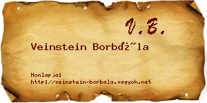 Veinstein Borbála névjegykártya